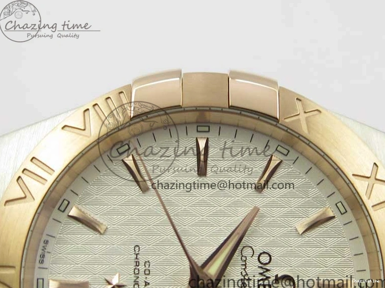 0312 Stylish Constellation 38mm SS RG VSF 1:1 Best Edition WhiteTextured Dial on SS RG Bracelet A8500 Super Clone 7921